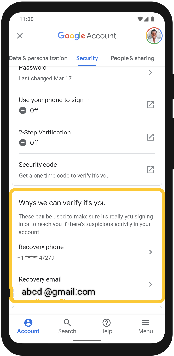 how to recover a Gmail account using phone number or additional email